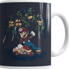 Baskı Dükkanı KB7357 Mario X Tartarugas Porselen Kupa Bardak