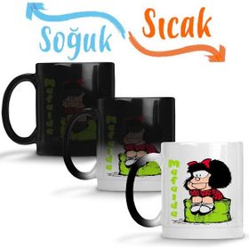 Baskı Dükkanı KB7359 Mafalda Düşünceli Porselen Kupa Bardak