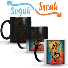 Baskı Dükkanı KB7362 Lota Sol Anahtarı Müzik Porselen Kupa Bardak