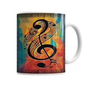 Baskı Dükkanı KB7362 Lota Sol Anahtarı Müzik Porselen Kupa Bardak
