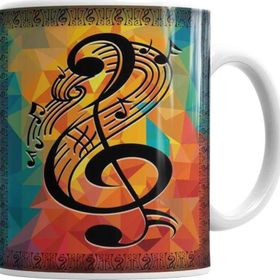 Baskı Dükkanı KB7362 Lota Sol Anahtarı Müzik Porselen Kupa Bardak