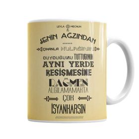 Baskı Dükkanı KB7369 Leyla Ile Mecnun Algılamama Isyanı Porselen Kupa Bardak