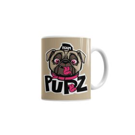 Baskı Dükkanı KB7389 Kukla Köpek Pug Porselen Kupa Bardak