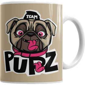 Baskı Dükkanı KB7389 Kukla Köpek Pug Porselen Kupa Bardak