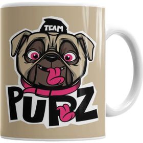 Baskı Dükkanı KB7389 Kukla Köpek Pug Porselen Kupa Bardak