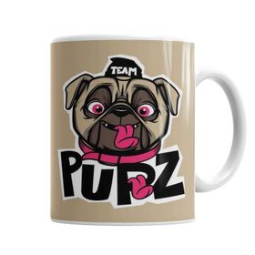 Baskı Dükkanı KB7389 Kukla Köpek Pug Porselen Kupa Bardak