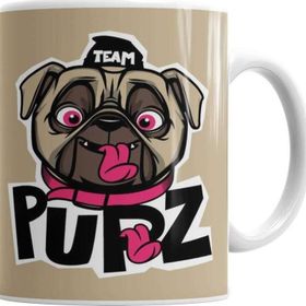 Baskı Dükkanı KB7389 Kukla Köpek Pug Porselen Kupa Bardak