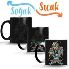 Baskı Dükkanı KB7456 Squirtles Ninja Kaplubağlar Porselen Kupa Bardak