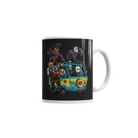 Baskı Dükkanı KB7460 Skull Korku Silahlı Pug Köpek Porselen Kupa Bardak