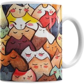 Baskı Dükkanı KB7466 Sevimli Kediler Cats Porselen Kupa Bardak