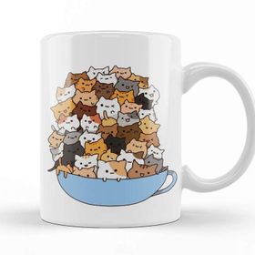 Baskı Dükkanı KB7466 Sevimli Kediler Cats Porselen Kupa Bardak