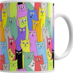 Baskı Dükkanı KB7466 Sevimli Kediler Cats Porselen Kupa Bardak