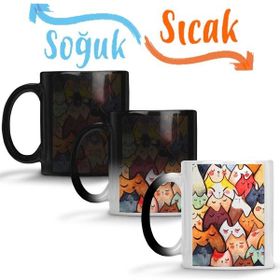 Baskı Dükkanı KB7467 Sevimli Kediler Cats Porselen Kupa Bardak