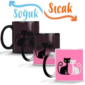 Baskı Dükkanı KB7469 Cats Sevgili Kediler Porselen Kupa Bardak