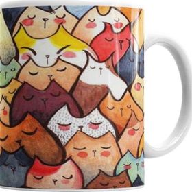 Baskı Dükkanı KB7469 Cats Sevgili Kediler Porselen Kupa Bardak