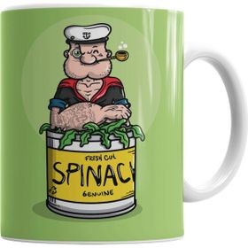 Baskı Dükkanı KB7487 Popeye Spinach Temel Reis Porselen Kupa Bardak