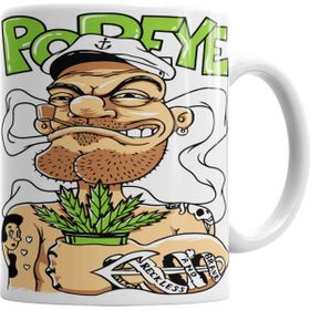 Baskı Dükkanı KB7487 Popeye Spinach Temel Reis Porselen Kupa Bardak