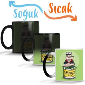 Baskı Dükkanı KB7487 Popeye Spinach Temel Reis Porselen Kupa Bardak