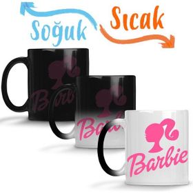 Baskı Dükkanı KB7561 Barbie Logo Porselen Kupa Bardak