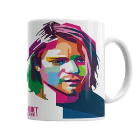 Baskı Dükkanı KB768 Kurt Cobain Porselen Kupa Bardak