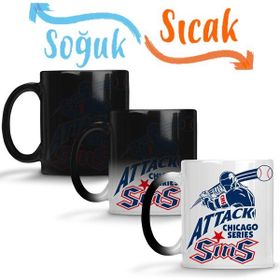 Baskı Dükkanı KB7973 Attack Chicago Series Sins Logo Porselen Kupa Bardak