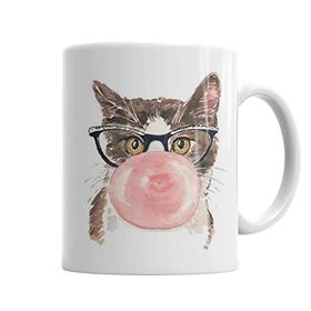 Baskı Dükkanı KB800 Kedi Sakız Cat Porselen Kupa Bardak