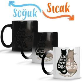 Baskı Dükkanı KB8045 Boks Cats Kedi Porselen Kupa Bardak
