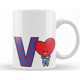 Baskı Dükkanı KB8320 Bts Meets Bt21 V Porselen Kupa Bardak