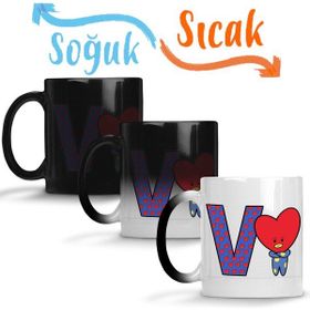 Baskı Dükkanı KB8320 Bts Meets Bt21 V Porselen Kupa Bardak
