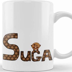 Baskı Dükkanı KB8321 Bts Meets Bt21 Suga Porselen Kupa Bardak