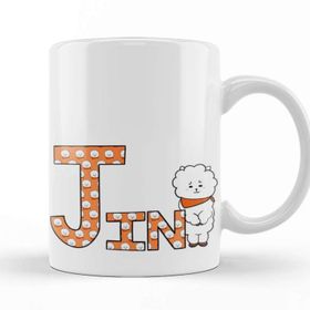 Baskı Dükkanı KB8324 Bts Meets Bt21 Jın Porselen Kupa Bardak