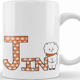 Baskı Dükkanı KB8324 Bts Meets Bt21 Jın Porselen Kupa Bardak