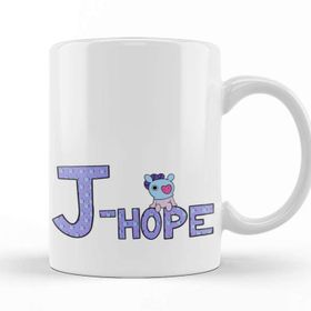 Baskı Dükkanı KB8326 Bts Meets Bt21 J Hope Porselen Kupa Bardak
