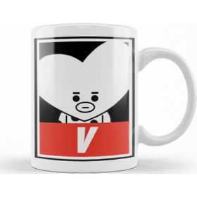 Baskı Dükkanı KB8380 Bt21 V Bts Porselen Kupa Bardak