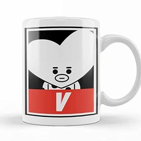 Baskı Dükkanı KB8380 Bt21 V Bts Porselen Kupa Bardak