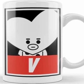 Baskı Dükkanı KB8380 Bt21 V Bts Porselen Kupa Bardak