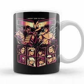Baskı Dükkanı KB8415 Fighting Games Ultimate Fighters Porselen Kupa Bardak