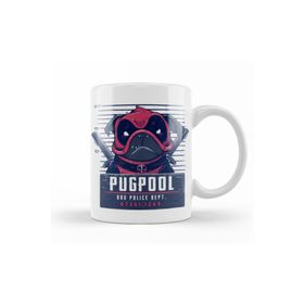 Baskı Dükkanı KB8449 Deadpool Pugpool Köpek Porselen Kupa Bardak