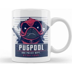 Baskı Dükkanı KB8449 Deadpool Pugpool Köpek Porselen Kupa Bardak