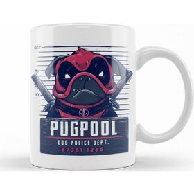 Baskı Dükkanı KB8449 Deadpool Pugpool Köpek Porselen Kupa Bardak