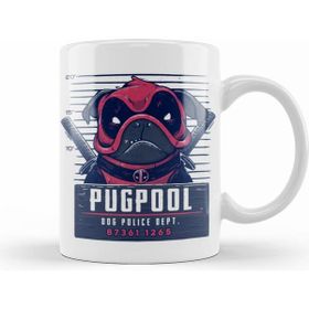 Baskı Dükkanı KB8449 Deadpool Pugpool Köpek Porselen Kupa Bardak