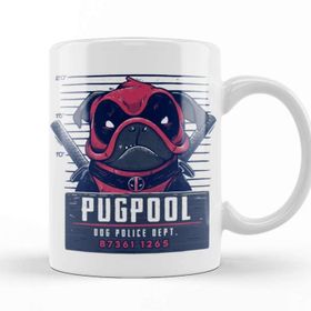 Baskı Dükkanı KB8449 Deadpool Pugpool Köpek Porselen Kupa Bardak