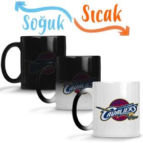Baskı Dükkanı KB8478 Cleveland Cavaliers Logo Porselen Kupa Bardak