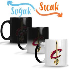 Baskı Dükkanı KB8478 Cleveland Cavaliers Logo Porselen Kupa Bardak