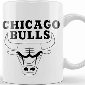 Baskı Dükkanı KB8496 Chicago Bulls Logo Porselen Kupa Bardak