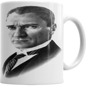 Baskı Dükkanı KB850 Mustafa Kemal Atatürk Türkbayrağı Porselen Kupa Bardak