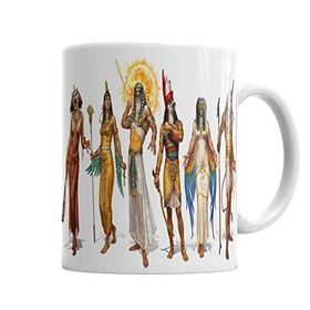 Baskı Dükkanı KB864 Mısır Mitolojisi Ra Anubis Porselen Kupa Bardak