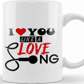 Baskı Dükkanı KB8678 Gift I Love You Like A Love Song Porselen Kupa Bardak