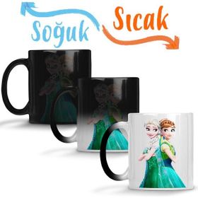 Baskı Dükkanı KB8718 Porselen Beyaz Anna Frozen Fever Elsa Frozen Kupa Bardak
