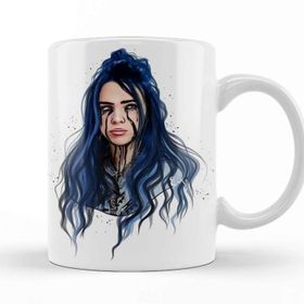 Baskı Dükkanı KB8788 Billie Eilish1 Porselen Kupa Bardak